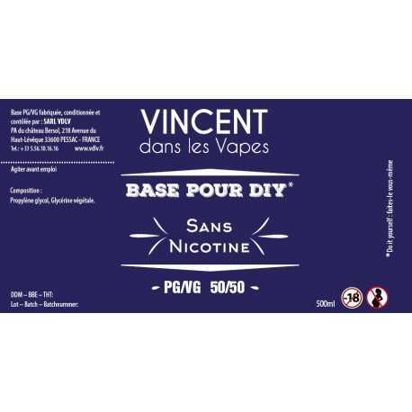 Base 50%PG / 50%VG 500ml Vincent dans les vapes