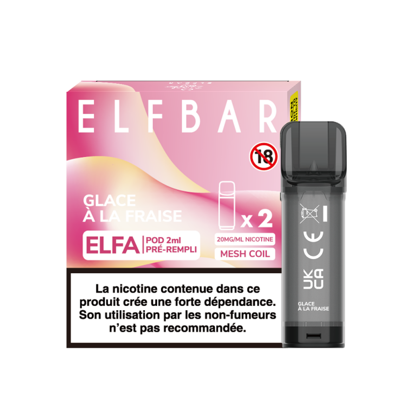 pack de 2 cartouches pods elfa pro 2ml 20mg elfbar PODS ELFA 2ML 20MG ELFBAR les saveurs les plus vendues en puff