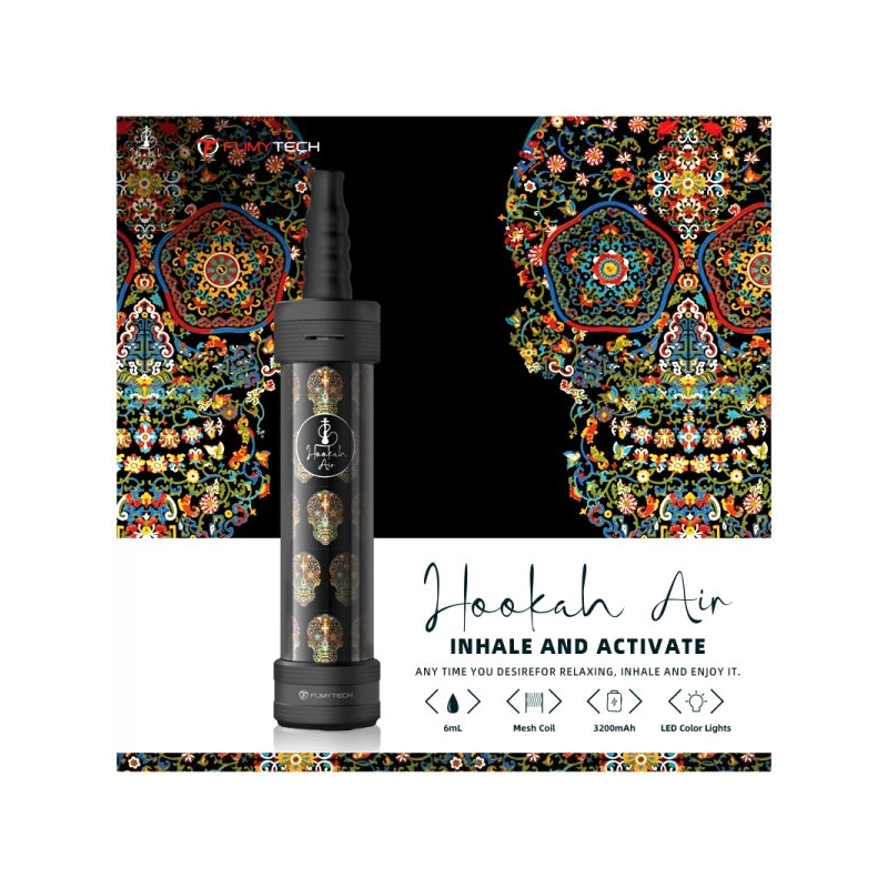 Hookah Air 3200mAh Skull Art E-Shisha Portátil - Fumytech