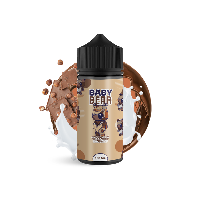 Chocomilk Hazelnut 100ml Baby Bear Vape amb vapor dens i gust de xocolata amb avellanes